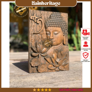Tranh Gỗ Khắc Phật Thích Ca - Phật An- Hoà Bình và Giác Ngộ, Tranh Decor Trang Trí