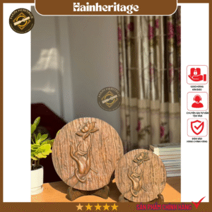 Tranh gỗ "Liên Hoa Vi Tiếu"tranh gỗ, tranh trang trí, tranh Decor tranh treo tường, tranh để bàn