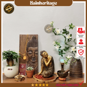 Phù Điêu Gỗ Diện Phật, Tranh Mặt Phật Điêu Khắc Gỗ Tần Bì Decor Trang Trí Nhà Cửa, Decor Góc An